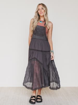 Garden Stroll Overall Dress - Ash L / Ash