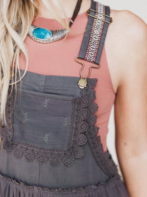 Garden Stroll Overall Dress - Ash L / Ash