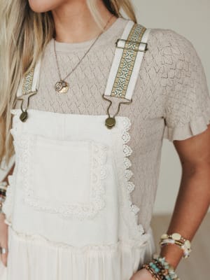 Garden Stroll Overall Dress - Ecru L / Ecru