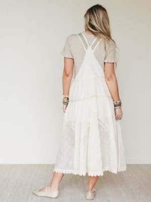 Garden Stroll Overall Dress - Ecru L / Ecru
