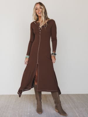Harlowe Dress - Mocha L / Mocha