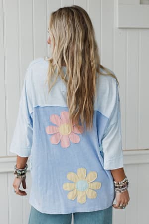 chasing-bliss-flower-patch-top-blue/Blue