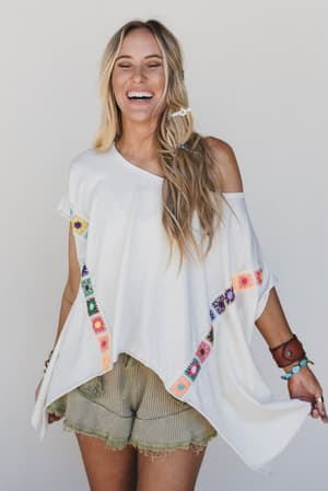 Cottage Bloom Crochet Top: undefined