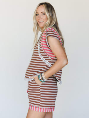 Mazy Two Piece Set - Coffee Coral L / Coffee Coral