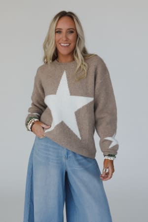 Corrine Star Print Sweater: undefined