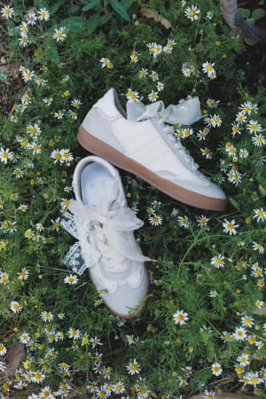 Amour Lace Trim Sneakers: undefined