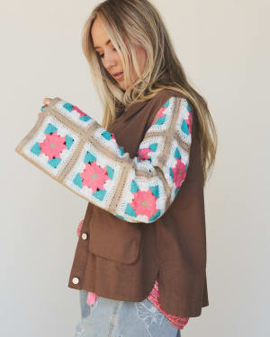 Willow Bloom Crochet Jacket - Light Brown L / Light Brown