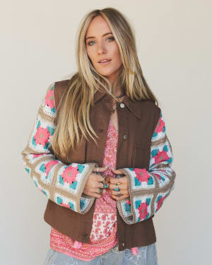 Willow Bloom Crochet Jacket - Light Brown L / Light Brown