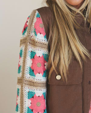 Willow Bloom Crochet Jacket - Light Brown L / Light Brown