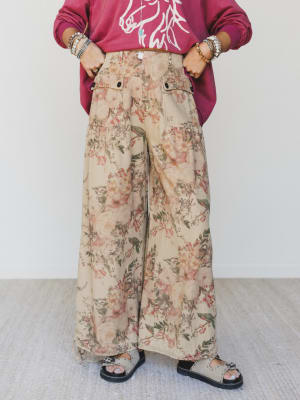 Season of Florals Pants - Tan L / Tan