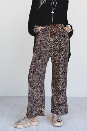 Wild Rhythm Leopard Print Pants: undefined