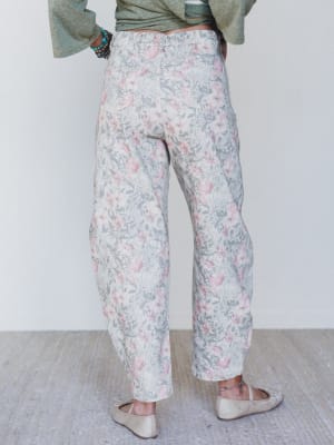Antoinette Barrel Jeans - Khaki Floral L / Khaki Floral