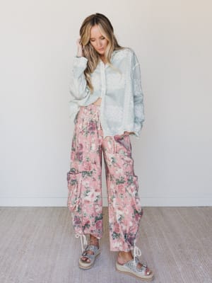 Flower Party Pants - Pink L / Pink