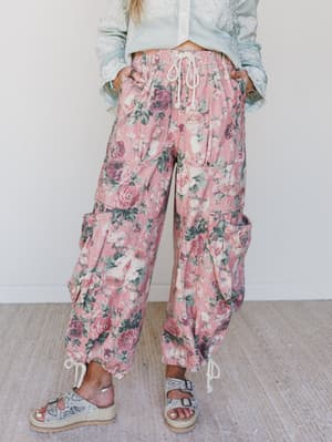 Flower Party Pants - Pink L / Pink