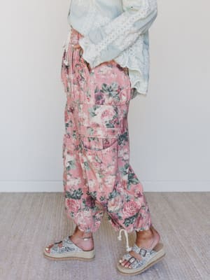 Flower Party Pants - Pink L / Pink