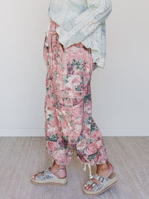 Flower Party Pants - Pink L / Pink