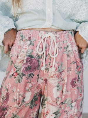 Flower Party Pants - Pink L / Pink