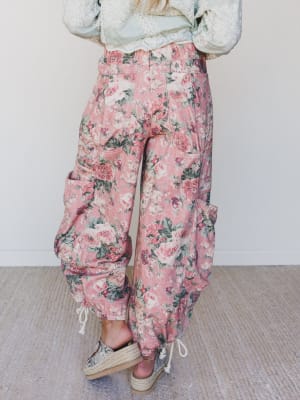 Flower Party Pants - Pink L / Pink