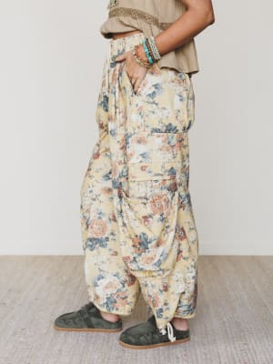 Flower Party Pants - Yellow L / Yellow