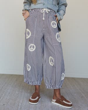 Peace Out Stripe Jeans: undefined