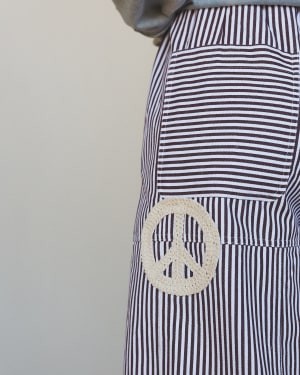 Peace Out Stripe Jeans - Burgundy L / Burgundy