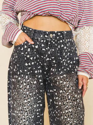 Heart of the Wild Jeans - Grey Leopard L / Grey Leopard