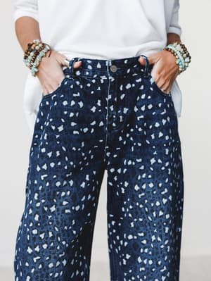 Heart of the Wild Jeans - Navy Leopard S / Navy Leopard