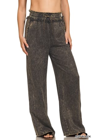 out-and-about-drawstring-pants-black/Ash Black