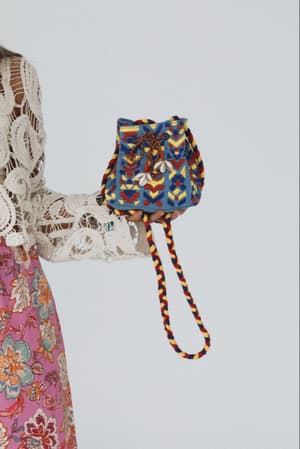 Holden Denim Embroidered Bag: undefined