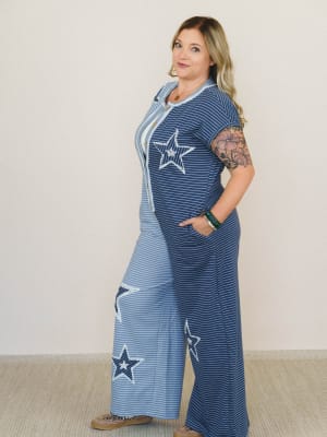 Star Walk Jumpsuit - Indigo Blue M / Indigo Blue