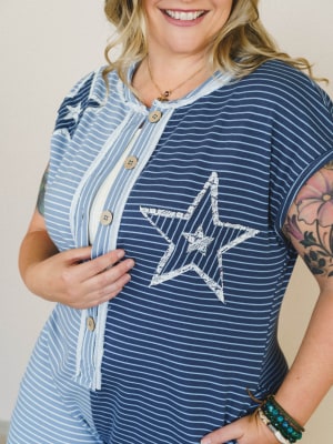Star Walk Jumpsuit - Indigo Blue M / Indigo Blue