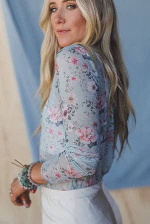 the-nest-made-you-blush-floral-top-sage/Green