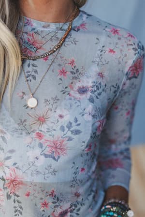 the-nest-made-you-blush-floral-top-sage/Green