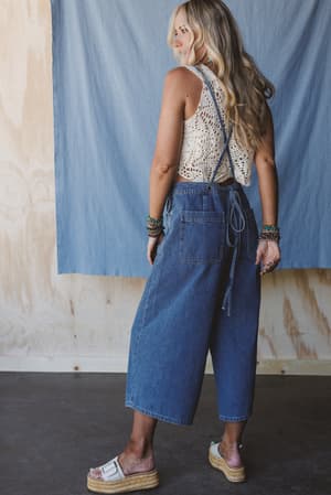 Rustic Blues Wide Leg Overalls: undefined