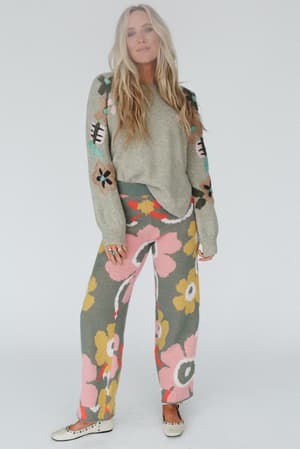 Wild Poppy Knit Pants: undefined