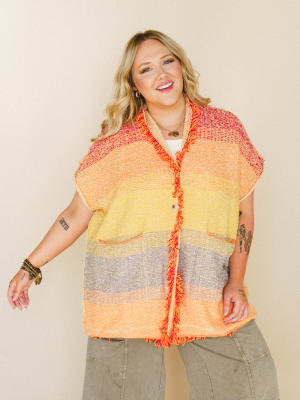 Desert Dune Sweater Duster - Orange Multi L/XL / Orange Multi