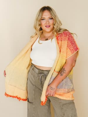 Desert Dune Sweater Duster - Orange Multi L/XL / Orange Multi
