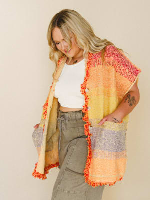 Desert Dune Sweater Duster - Orange Multi L/XL / Orange Multi