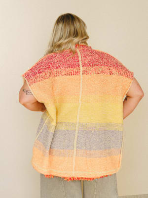 Desert Dune Sweater Duster - Orange Multi L/XL / Orange Multi