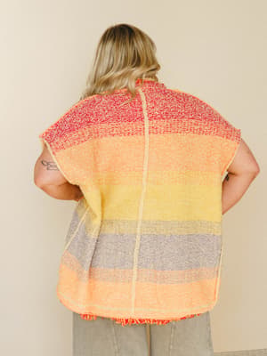Desert Dune Sweater Duster - Orange Multi L/XL / Orange Multi