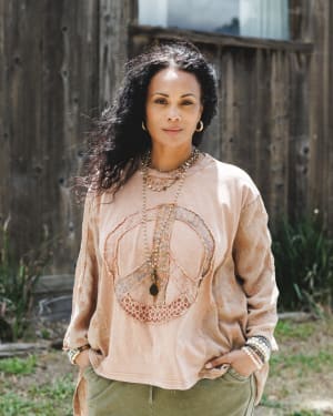 Peace Path Embroidered Top: undefined
