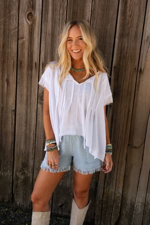 The Nest Sweet Pleats Top: undefined