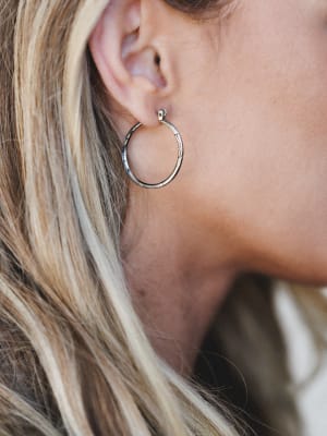Flower Hoops - Silver OS / Silver