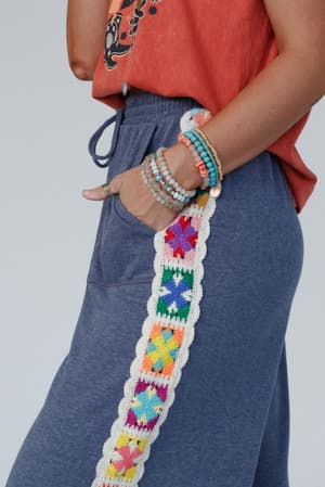 love-seeker-crochet-panel-pants-heather-navy/Heather Navy