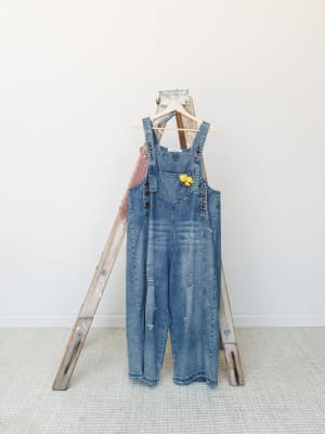 High Hopes Slouchy Denim Overalls: undefined