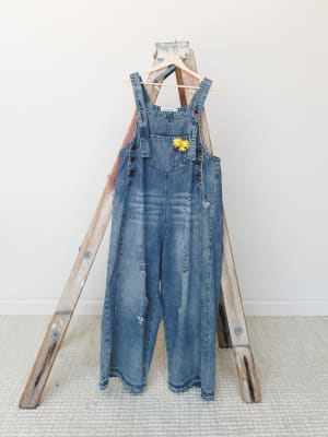High Hopes Slouchy Denim Overalls - Blue XL / Blue
