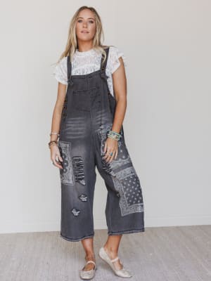 High Hopes Slouchy Denim Overalls: undefined
