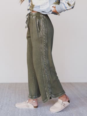 So Comfy Wide Leg Pant Cropped Length: undefined