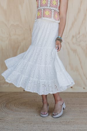 Breezy Bloom Eyelet Skirt: undefined