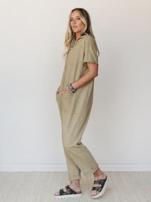 Posy Jumpsuit - Faded Olive L / Faded Olive